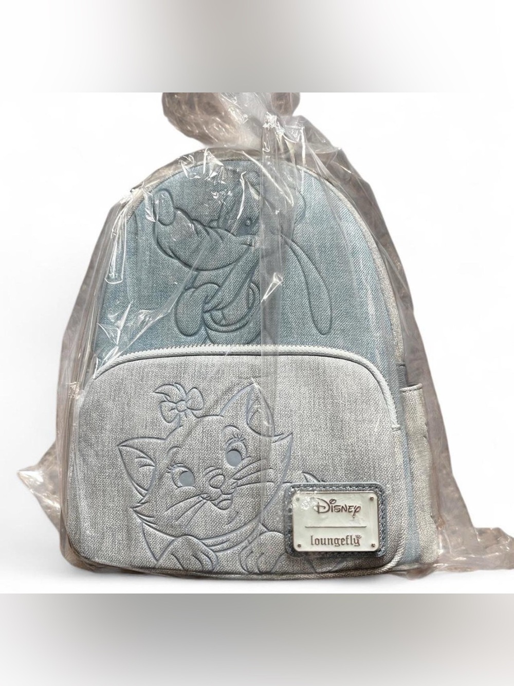 Loungefly Disney Cats and Dogs Embossed Denim Mini Backpack
